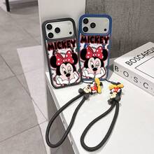 Este estuche para teléfono con patrón de Mickey Mouse de Disney cuenta con un cierre magnético resistente y una cobertura completa de material acrílico y TPU. Es a prueba de golpes, ligero y adecuado para iPhone17/16/11/13/15/15 Plus/15 Pro/15 Pro Max/12/14 Pro Max/11 Pro Max/12 Pro/12 Pro Max/13. Es un regalo de cumpleaños popular, un regalo de negocios, duradero, resistente a las manchas y a las huellas dactilares. Nuevo estuche para teléfono para hombres y mujeres. También incluye un estuche para teléfono de Mickey Mouse y una pulsera de muñeco de Mickey Mouse. Compatible con la serie Galaxy S20, S21, S22, S23 y S24. Es el regalo perfecto para amigos y familiares. Este elegante estuche para teléfono es divertido, ligero y duradero. Estuche para iPhone17 Pro Max, estuche para Minnie. - Rosa - Ver 2