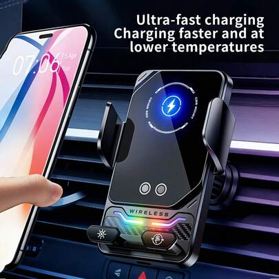 15W 通用车载无线充电支架，自动感应 360° 旋转，66W 磁吸适配器，适用于 和安卓手机