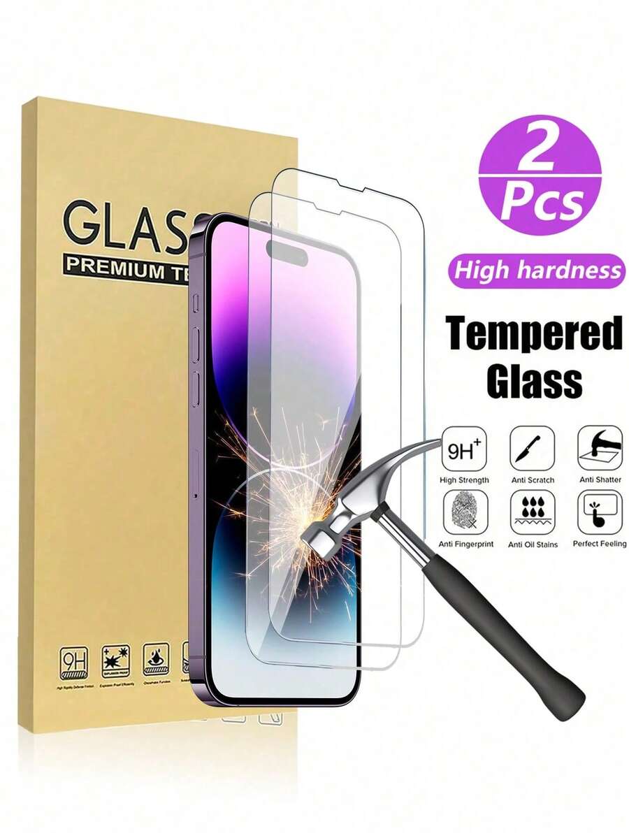 两片装钢化玻璃屏幕保护膜，兼容 17/17 Pro/17 Pro Max/17 Air/16/16 Plus/16 Pro/16 Pro Max/15/14/13/12/11 Pro Max/X/XS/XR/Mini/7/8/14 Plus。也兼容 14/15 Pro Max。钢化玻璃材质，9H+ 高硬度。 - 無色 - 查看 1