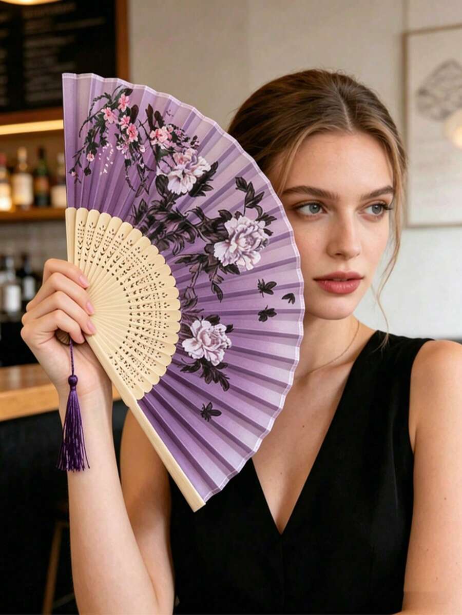 1 chiếc quạt xếp tua rua kiểu cổ điển, quạt xếp kiểu Trung Quốc truyền thống, quạt phụ kiện cho Hanfu & Cheongsam, quạt biểu diễn múa, quạt cho phù dâu, quạt trang trí nhà cửa, quạt cầm tay di động, đồ dùng cần thiết khi cắm trại và du lịch. - C - Xem 1
