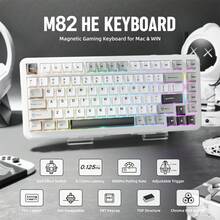 ATTACK SHARK *MAMBASNAKE M82 HE 机械游戏键盘，75% 刷新率，霍尔效应磁性开关，快速触发模式，可调触发，8000Hz 轮询率，RGB 背光有线键盘 - 查看 2