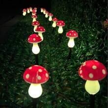 Solar Mushroom Pathway Lights, Outdoor Garden Decor Lamps, LED String Lights, Warm White, 8 Lighting Modes, Suitable For Yard, Walkway, Flower Bed And Holiday Party Ambiance Lighting - warm light - View 8