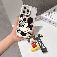 This Disney Mickey Mouse Pattern Lanyard Phone Case Features A Strong Magnetic Closure And Full Coverage Of Acrylic And TPU Material. It's Shockproof, Lightweight, And Suitable For IPhone17/16/11/13/15/15 Plus/15 Pro/15 Pro Max/12/14 Pro Max/11 Pro Max/12 Pro/12 Pro Max/13. It's A Popular Birthday Gift, Business Gift, Durable, Stain-Resistant, And Fingerprint-Resistant New Phone Case For Men And Women. It Also Includes A Mickey Mouse Phone Case And Mickey Mouse Doll Bracelet. Compatible With SamsungGalaxy S20, S21, S22, S23, And S24 Series. It's The Perfect Gift For Friends And Family. This Stylish Phone Case Is Fun, Lightweight, And Durable. IPhone17 Pro Max Phone Case, Minnie Phone Case. - 無色 - 查看 7