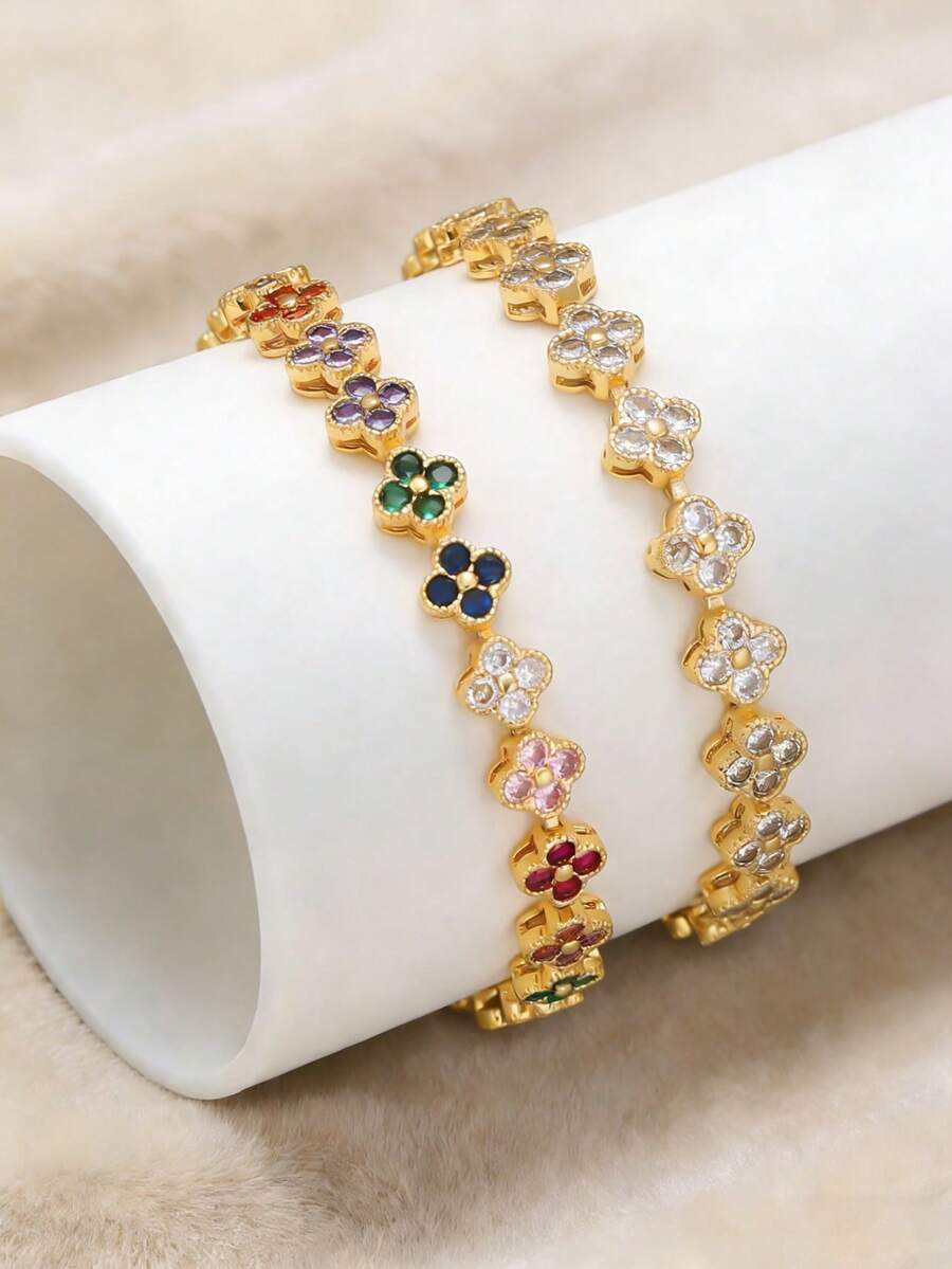 Fashionable Minimalist Stainless Steel Bracelet, Suitable For All Seasons - Yellow Gold - View 1