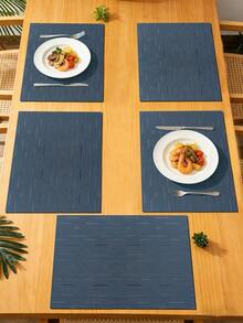 4/120pcs Rectangular PVC Woven Placemats, Washable Odorless Table Mats, Soft Easy To Store Western Style Dining Mats, Non-Slip Heat-Resistant Table Decor Mats, Suitable For Restaurants, Cafes, Homestays, Fit For Holidays, Parties, Gatherings, Birthdays, Weddings, Dinner Parties And More Occasions. - Multicolor - View 9