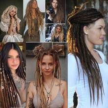 24 Inches Dreadlocks Extension 10 Strands Soft Synthetic Super Long Hippie Single Ended Dreads Ombre Blonde Loc Extensions Reggae Style Crochet Hair For Women - Multicolor - View 7