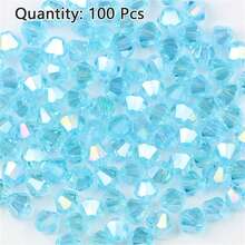 100Pcs Multicolor Austrian Crystal Bicone Beads - 4mm Faceted Glass Spacer Beads For DIY Jewelry Making And Handmade Crafts - One Bag - View 19