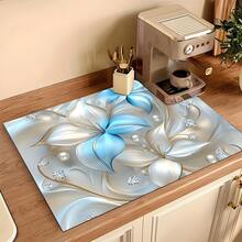 1pc Exquisite Floral Theme Style Coffee Machine Mats, Dish Mats, Tableware Mats, Table Mats, Especially Suitable For Coffee Machines And Coffee Pots, Bar Mats, Bar Accessories, Very Suitable For Kitchen Use. - Multicolor - View 18