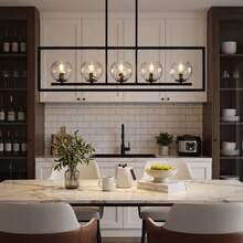 Tribesigns 4-Light Farmhouse Chandelier, Gold Rustic Metal Cage Adjustable Industrial Hanging Pendant Light Ceiling Fixture For Kitchen Island, Dining Room, Entryway UL Listed, E12 Base - 吊燈 - 查看 14