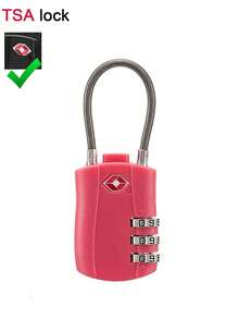 1/2 Pack TSA Approved Combination Lock - High Strength Zinc Alloy Body And Cut-Resistant Steel Cable, 3-Digit Combination Lock, Suitable For Travel Luggage, Gym Lockers, Bicycle Locks (Black), Travel Security Accessory | Multipurpose Travel Lock | Combination Lock, Luggage Lock, Travel Essential Holiday Vacation Supplies - Multicolor - View 20