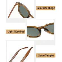 New Square Fashion Glasses Frame Retro Vintage Summer Style Colorful Decoration Glasses Men Outdoor Driving Fishing Sport Travel Vacation Beach Street Photo Party Eyeglasses Beach Accessories Glasses Shades Summer Beach Vacation,Outdoor,Travel - 棕色 - 查看 6