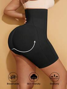 Pantaloncini da donna a vita alta snellenti e modellanti, progettati per il fondo del costume da bagno - nero - Visualizzare 4