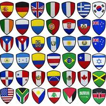 1 pieza Parche bordado con forma de escudo de la bandera nacional de 8.5*7cm, de cruzada, con cierre de gancho y bucle (adecuado para América, Europa, Asia y talla grande países), parche de moral militar táctico - Multicolor - Ver 1