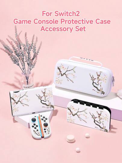 Bộ phụ kiện máy chơi game Switch2 (2025)/Switch NS/Switch OLED họa tiết hoa văn Trung Quốc, bao gồm ốp bảo vệ/vỏ tay cầm/túi đựng, chất liệu TPU mềm, kiểu dáng thời trang và tiện dụng, có chân đế di động, chống sốc, chống trầy xước, chống bám bẩn, là món quà lãng mạn.