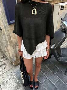 Fashionable Hollow Out Coverup With Patterned Design, Suitable For Beach & Vacation Black - Black - View 2