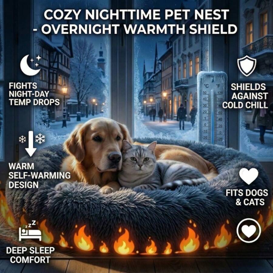 Soft & Comfortable Pet Round Bed, Plush Filled Like Lying On A Cloud, Suitable For Small/Medium/Large Dogs & Cats, 9 Color Options, Soothing For Pets