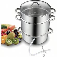 Canning Juice Steamer Extractor Fruit Vegetables For Making Jelly, Sauces, 11-Quart Stainless Steel Multipot With Glass Lid, Clamp, 2-Pcs Hose - View 4