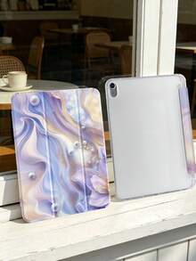 1 件装梦幻紫蓝色流体仿珍珠图案彩绘平板电脑保护套，兼容 iPad Mini 4/Mini 5/Mini 6/Mini 7/Air/Air 2/9.7/10.2/10.5/Air 4/Air 5/10.9/Pro 11 英寸/第十代/Air 11 英寸 (M2)-2024/Pro 11 英寸 (M4)-2024/Air 11 英寸 (M3) 2025/(A16) 11 英寸第十一代 2025/Air 8 (M4)2026 (11 英寸) 型号，以及 Galaxy Tab A8 10.5 英寸 2022 型号。内置笔槽，三折支架，TPU 软边保护，磁吸式睡眠/唤醒功能，简约/创意/趣味/个性化平板电脑保护套。 - 彩色 - 查看 6