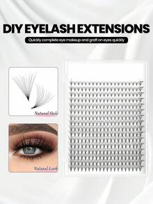 Large Tray 320pcs/Box Pre-Made Pointed Thin Hot Melt Lashes, Dense Type Lashes, Fan Type Lashes, Lash Clusters, Individual Lashes, False Eyelashes - Black - View 7