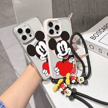 This Disney Mickey Mouse Pattern Lanyard Phone Case Features A Strong Magnetic Closure And Full Coverage Of Acrylic And TPU Material. It's Shockproof, Lightweight, And Suitable For IPhone17/16/11/13/15/15 Plus/15 Pro/15 Pro Max/12/14 Pro Max/11 Pro Max/12 Pro/12 Pro Max/13. It's A Popular Birthday Gift, Business Gift, Durable, Stain-Resistant, And Fingerprint-Resistant New Phone Case For Men And Women. It Also Includes A Mickey Mouse Phone Case And Mickey Mouse Doll Bracelet. Compatible With SamsungGalaxy S20, S21, S22, S23, And S24 Series. It's The Perfect Gift For Friends And Family. This Stylish Phone Case Is Fun, Lightweight, And Durable. IPhone17 Pro Max Phone Case, Minnie Phone Case. - Trong sáng - Xem 4