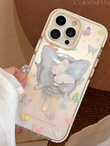 1个可爱3D蝴蝶磁吸可伸缩手机支架，可折叠手机支架，通用透明手机支架，适用于，蝴蝶手机支架 - 彩色 - 查看 7