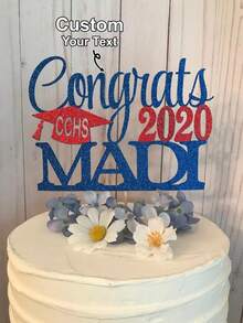 Etiqueta para pastel de graduación C-Felicitaciones