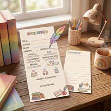 10/30张加厚纸板双面阅读追踪书签，带剧情评分和反思，是爱书人士和读书俱乐部的理想之选，办公文具套装 - A - 查看 8