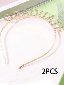 1 chiếc vương miện cài đầu bằng đá Rhinestone "GRADUATE", vương miện pha lê hợp kim cho tiệc tốt nghiệp, lễ tốt nghiệp của sinh viên, biểu diễn lễ hội - Nhiều màu - Xem 17