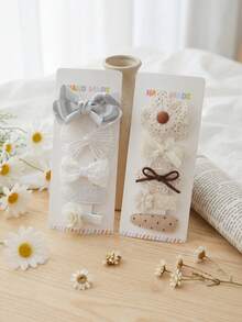 Set de 10 pinzas para el cabello, accesorios de cabello dulces para niñas, adecuados para uso diario y ocasiones especiales, decoraciones de peinado lindas y livianas - Multicolor - Ver 8