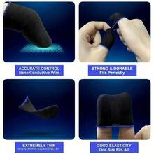 5 Pairs Random Color Mobile Game Finger Sleeves, Anti-Slip, Breathable, Thin, Sensitive Touch, Smooth Operation, Enhance Gaming Experience - Multicolor - View 6