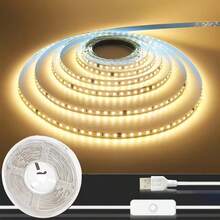 High Brightness LED Light Strip, Flexible Mood Lighting, USB Powered With Button Switch, TV Background Decor Light, Suitable For Kitchen, Bedroom, Wardrobe, Cabinet, DIY Decoration, Indoor And Outdoor - White - View 2