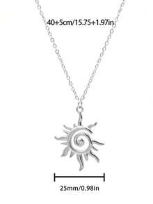 1 chiếc dây chuyền mặt dây chuyền hình tia nắng tối giản bằng thép không gỉ mạ vàng 18K, dây chuyền mặt dây chuyền xoắn ốc, trang sức phù hợp để đeo vào mùa hè. - Nhiều màu - Xem 7