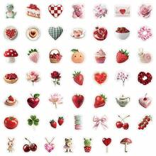 50pcs Strawberry Stickers, Cute Cartoon Strawberry Decorative Stickers, Waterproof Stickers Suitable For Envelopes, Water Bottles, Computers, Laptops, Phones, Luggage, Notebooks, Refrigerators - 3 - View 3