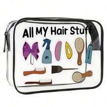 Hair Accessories PVC Makeup Bag, Travel Storage Bag - Girls Lightweight Makeup Bag, Portable Makeup Bag, Cruise Travel Large Capacity, Back To School Season - Multicolor - View 14