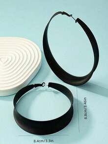 1pair Fashionable Exaggerated & Large Size Woman Earrings With Simple & Luxurious And Cold Style - 金子 - 查看 10