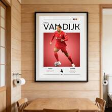 1pc Famous Football Star Poster Modern Inspirational Canvas Painting Picture Soccer Wall Art Home Decoration Print Living Room Decor - Multicolor - View 7