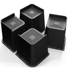 Paquete de 4 elevadores de cama extragrandes de 15 cm (6 pulgadas), elevadores de muebles resistentes con aumento de altura de 15 cm (6 pulgadas), elevadores de muebles, elevadores de patas de cama, adecuados para camas, camas de dormitorio, patas de armazón de cama, sofás. - 4 piezas - Ver 3