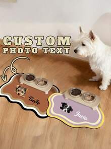 Customized Pet Photo And Name Food Mat - Waterproof And Non-Slip Dog Food Mat With Custom Photo And Name, Warm Personalized Pet Gift, Best Pet Owner Gift, Suitable For Dogs, Customized Pet Dog Food Mat, Waterproof Design - Multicolor - View 2