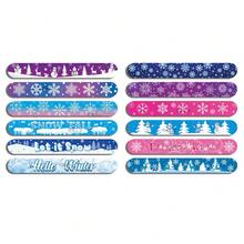 36 Stück/Set Schneeflocken Klapp-Armbänder, Winter Serie Klapp-Bänder, Schneemann Party Armbänder, Cartoon Eis & Schnee Klapp-Armbänder, Anime Armreifen, Geburtstagsparty Geschenke, Schulpreise - Verschiedenfarbig - Übersicht 8