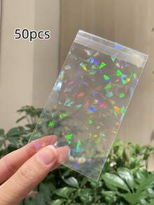 50/100pcs Transparent Holographic Jewelry Bags - OPP Packaging For Rings, Earrings, Bracelets, Necklaces, Rainbow Gradient Display & Storage, Valentine's Day Gift - Multicolor - View 15