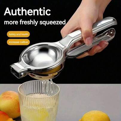 1pc Portable Aluminum Multifunctional Citrus Juicer - Efficient Manual Lemon Squeezer With Easy-Squeeze Design, Anti-Slip Handle, Effortless Citrus Press, No Electricity Needed, And Space-Saving Kitchen Storage - Essential Kitchen Gadgets For Fresh Juice Lovers