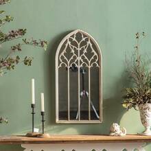 French Vintage Gothic Wooden Wall Mirror,Ornate Classic Decorative Mirror,Living Room Home Decoration Mirror - A2062 - Xem 6