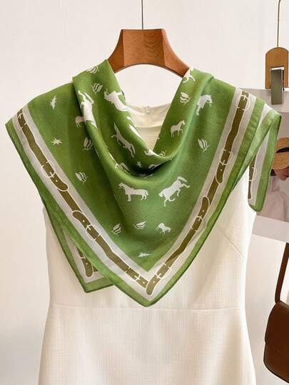 1 chiếc khăn vuông nhỏ, nhẹ, chất liệu 70% cotton, cảm giác như vải lanh, họa tiết ngựa, đa năng dành cho nữ, phù hợp cho đi làm hàng ngày, trang trí, quàng cổ, thể thao ngoài trời, dự tiệc, hẹn hò, quà tặng ngày lễ.