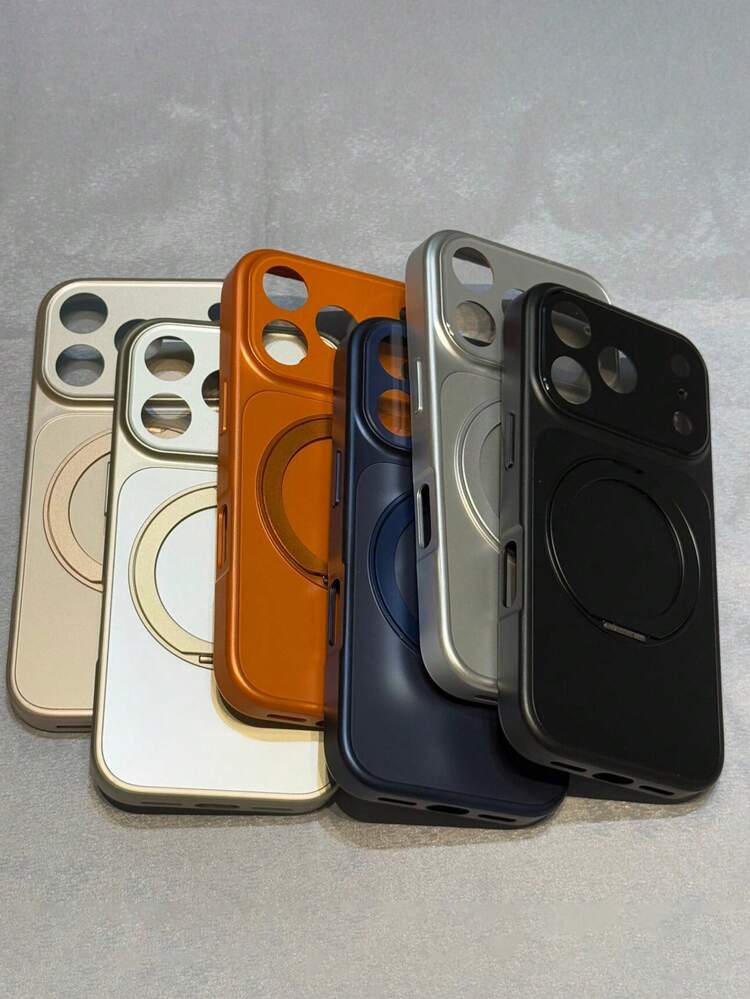 Ốp lưng điện thoại mạ cao cấp với nam châm xoay 360 độ bảo vệ camera, tương thích với iPhone 17 Pro Max, 17 Pro, 17, 16 Pro Max, 16 Pro, 16, 15 Pro Max, 15 Pro, 15, 14 Pro Max, 14 Pro, 14, 13 Pro Max, 13 Pro, 13, kiểu dáng doanh nhân, thời trang, bảo vệ ống kính camera, chống sốc. - màu đen - Xem 4