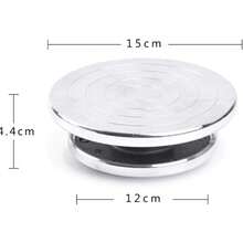 4. '/5.9'' Double Sided Turntable Ceramic Clay Sculpture Platform Pottery Wheel Aluminum Alloy Rotating Tools - Default - View 3
