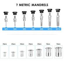 Rivet Gun Set, Rivnut Tool Kit, Heavy Duty Hand Riveter With M3-M12  Metric Mandrels,  Nuts And Rivets, Pop Rivet Gun Set With  Storage Case - Blue - View 5