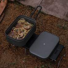 CAMPINGMOON 0.65L,1.3L ,Aluminum Oxide Portable Lunch Box, Open Flame Heated Outdoor Picnic Camping Lunch Box, Aluminum Lunch Box - Dark Grey - View 6
