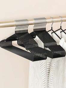 60/30/20/10个装橡胶涂层金属衣架，防滑耐用，节省空间，银色挂钩，适用于衬衫、连衣裙和其他衣物，衣柜收纳整理 - 彩色 - 查看 2