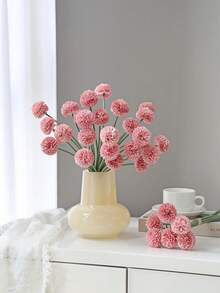 1PC Artificial Flowers, Hydrangeas, Ball Chrysanthemums, Suitable For Wedding, Home, Restaurant, Bedroom, Vase Decoration, Festivals And Birthday Parties, Wedding Decoration, Flowers, Valentine's Day Gifts, New Year DIY Materials, Artificial Plants, Spring Decoration, Rooms, Desks, Garden Decoration, Interior Decoration, Valentine's Day Gifts, Graduation Gifts - Pink - View 5