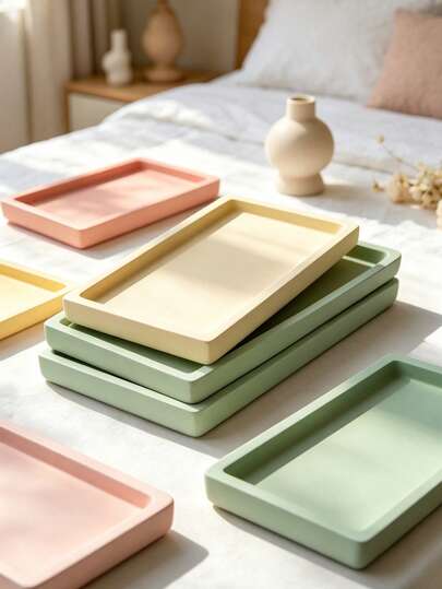 1pc Rectangular Silicone Mold Tray, Durable And Easy To Demold, Suitable For Epoxy Resin, Gypsum, Concrete Arts And Crafts, Ideal For Home Desktop Decor, Desktop Storage And Handmade Gift Making